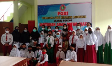 PGRI Kecamatan Geneng Gelar Santunan  Anak Yatim