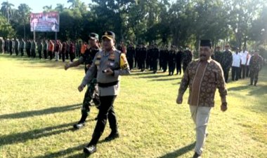 Gelar Pasukan Operasi Lilin Semeru 2023, Kapolres Ngawi Cek Kesiapan Pengamanan Nataru