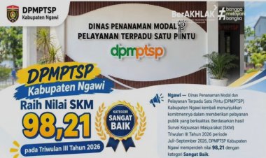 Survey SKM, DPMPTSP Ngawi Raih Kategori Sangat Baik