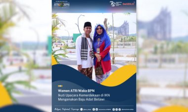 Gunakan Baju Adat Betawi, Wamen ATR/Waka BPN Ikuti Upacara Kemerdekaan di IKN