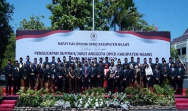 45 Anggota DPRD Ngawi Dilantik, 12 Wajah Baru