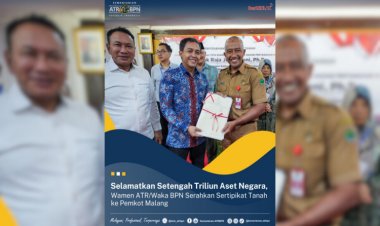 Wamen ATR/BPN Serahkan Sertipikat Tanah ke Pemkot Malang