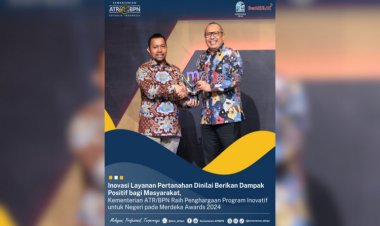 Kementerian ATR/BPN Raih Penghargaan Program Inovatif untuk Negeri pada Merdeka Awards 2024