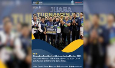 Presiden ke-6 dan Menteri AHY Saksikan Pertandingan Kejuaraan Voli BPN Cup 2024, Kanwil Jatim Raih Juara