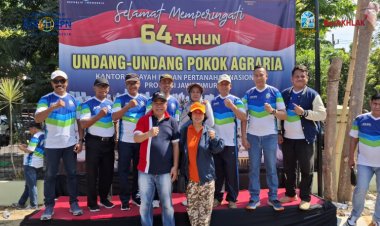 Kantor Pertanahan Kabupaten Ngawi Ikuti Jalan Sehat dalam Rangka Peringatan Hari Agraria dan Tata Ruang