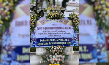 Kepala Kantor Pertanahan Kabupaten Ngawi Mengucapkan Selamat kepada Menteri ATR/BPN atas Pencapaian Gelar Doktor