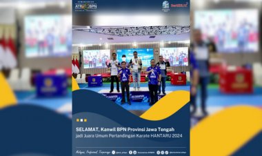 Selamat! Kanwil BPN Provinsi Jawa Tengah jadi Juara Umum Pertandingan Karate HANTARU 2024