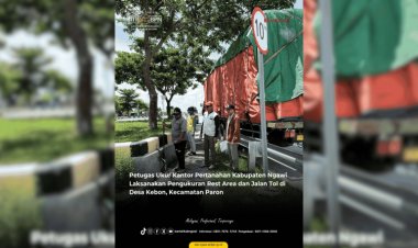 Petugas Ukur Kantor Pertanahan Kabupaten Ngawi Laksanakan Pengukuran Rest Area dan Jalan Tol di Desa Kebon, Kecamatan Paron