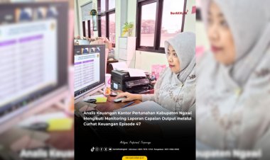 Analis Keuangan Kantor Pertanahan Kabupaten Ngawi Mengikuti Monitoring Laporan Capaian Output melalui Curhat Keuangan Episode 47