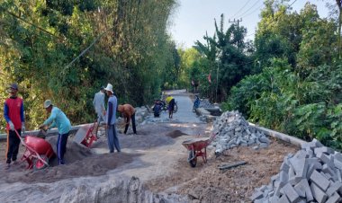 Pemdes Teguhan Bangun Jalan, Warga Sulursewu Sambut Antusias